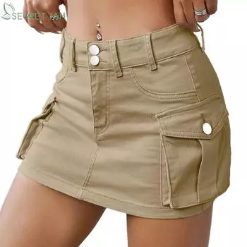 Secret Jam женская тонкая джинсовая мини-юбка с низкой талией High Street Одежда XS белый