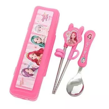 Secret Jouju Infant Special Correction Spoon + Head + Chopsticks + Case Set PN312, розовый, 1 набор, популярная корейская столовая посуда