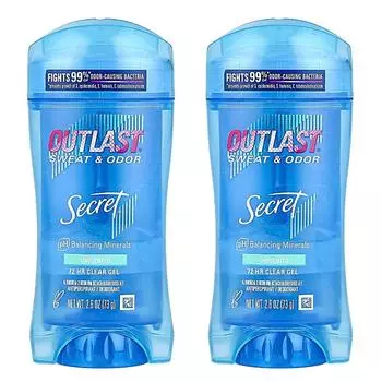 Дезодорант-карандаш Secret Outlast 72 Hour Odor Control без запаха 73 г 2 упаковки