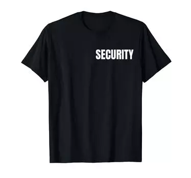 Мужская футболка с надписью «Безопасность» чёрный