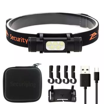 SecurityIng Super 2420 IPX6 Сделано в Германии OSLP8 LED Удобный 180 градусов 9 затемнение для и совместимый с шлемом не налобный фонарь, перезаряжаемый, яркий,