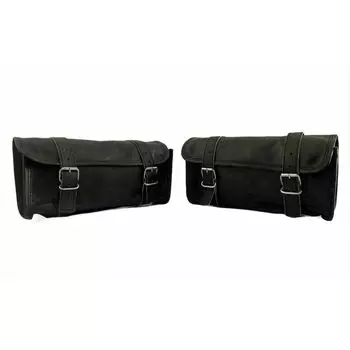Седельная сумка из натуральной козьей кожи, передняя вилка мотоцикла, черная сумка для инструментов 5 x 10 x 5