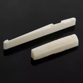 Седло бриджа из кости буйвола цвета слоновой кости и порожек с прорезью для 6-струнной акустической гитары