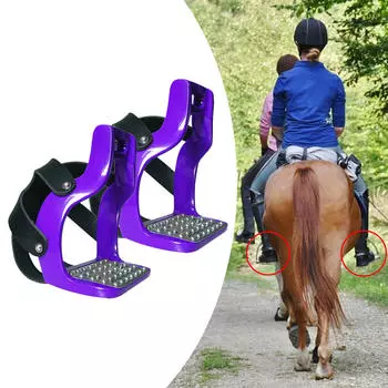 Седло для легкой безопасной лошади, английское, литье под давлением, окрашенное в цвет фиолетовый