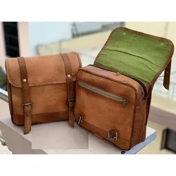 Седло мотоцикла из козьей кожи, седельная сумка для багажа для Sportster коричневый