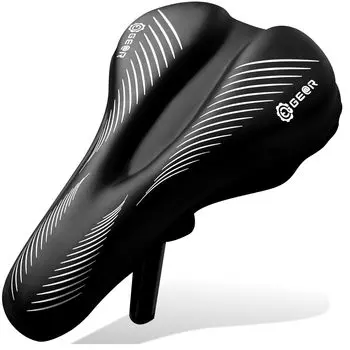 Седло толстое и низкое отталкивание, высокая травма дороги Cross Ultra PU черного цвета (Geator) Чехол, Пушистый, + Отталкивающий, Велосипедный, Водонепроницаемый, Не Бодается,
