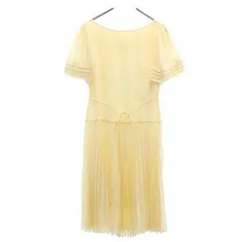 SEE BY CHLOE Платье из шифона с коротким рукавом и лентой на талии 34 Бежевый Женский Б/у