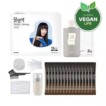 Seed B water dye 15 servings + Chaeundam shampoo 300ml, medium brown, 1 set