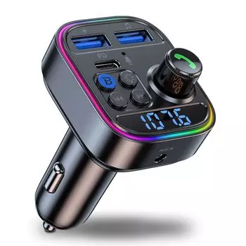 Seefox FM-передатчик Bluetooth автомобильное зарядное устройство PD30W быстрая зарядка 2 порта совместимый USB-накопитель совместимый вход AUX воспроизведение музыки светодиодный дисплей вызов