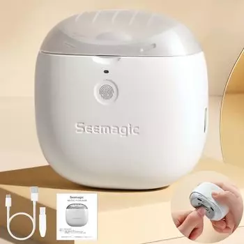 Seemagic Pro Electric Nail Automatic Nail Для кусачек и щипчиков для ногтей 2 в 1 Безопасный и надежный маникюрный USB 2 Low For и подарочный кабель на день и щетка белый