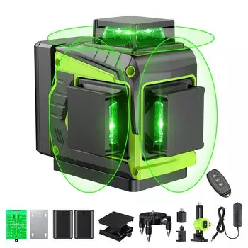 Seesii Laser Зеленый лазерный уровень вращающийся лазер 12 автоматический высокий высокий приемник свет небо пульт дистанционного управления большой 2 японский руководство по эксплуатации в комплекте