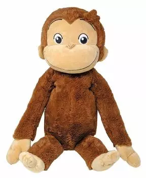 Sega Curious George Giga Jumbo Fluffy Plush Toy Total Length 50cm Approx.