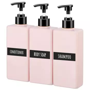 Segbeauty Набор многоразовых уплотнений для бутылок шампуня с 6 прокладками, подходит для дозатора моющего средства для посуды, бутылка, розовая, 400 мл, 3, черная, квадратная, устойчивая, типы,