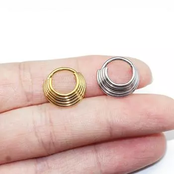 Сегмент хирургической стали 316L, кольцо в носу, перегородка-кликер, серьги на козелок, спираль, хрящ, пирсинг, ювелирные изделия для женщин и мужчин 1.2X8mm серебряный
