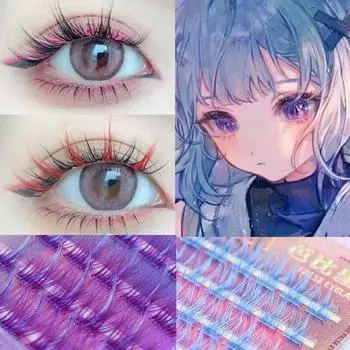 Сегментированные цветные ресницы Толстые накладные ресницы Новые наращивания ресниц Макияж