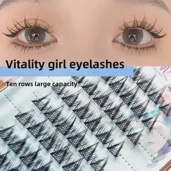 Сегментированные накладные ресницы Юэ Цзяо Нян — густые в стиле комиксов Барби для начинающих