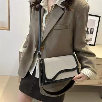 Сегодняшние популярные сумки для женщин, новая мода, контрастные цвета, сращивание, сумка через плечо, портативная маленькая квадратная сумка чёрный