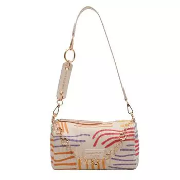 Сегодняшняя популярная нишевая дизайнерская сумка женская новая летняя универсальная кроссбоди на плечо маленькая квадратная сумка бежевый