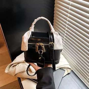 Сегодняшняя популярная портативная сумка-коробка женская новая универсальная сумка через плечо высококлассная трендовая модная сумка-ведро чёрный