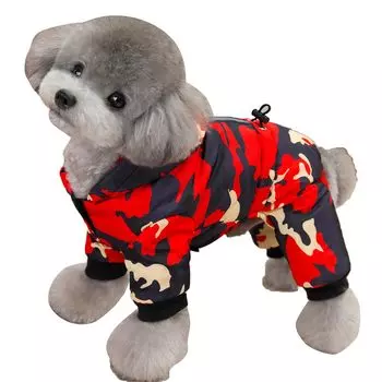 SEHOO Dog Clothes Coverall Down Coat Small Dogs Medium Dogs Snow Wear Snow Clothes Pet Parka Lining Boa Cold Protection Dog Clothes Romper Dog Wear