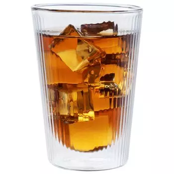 SEIDO Double Wall Cocktail Glass Double Layer Heat Resistant Glass Microwave Safe Dishwasher Safe Gift (380ml)