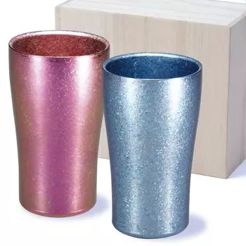 SEIDO Двойной титановый стакан, пара титановых стаканов, пара стаканов, подарочный стакан премиум-класса, можно мыть в посудомоечной машине, 300 мл x (Синий Розовый)