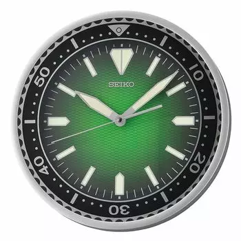 Seiko 12-дюймовые настенные часы Heritage Design с циферблатом зеленого цвета зелёный