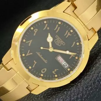 SEIKO 5 AUTOMATIC 6309A МУЖСКИЕ ВОССТАНОВЛЕННЫЕ ЯПОНСКИЕ ЧАСЫ С АРАБСКИМ ЧЕРНЫМ ЦИФЕРБЛАТОМ a426404-2 RL-a426404