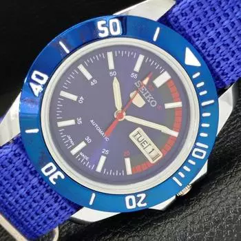 SEIKO 5 AUTOMATIC MENS JAPAN 6309A REFURBISHED BLUE DIAL WRIST WATCH a426535-2 RL-a426535