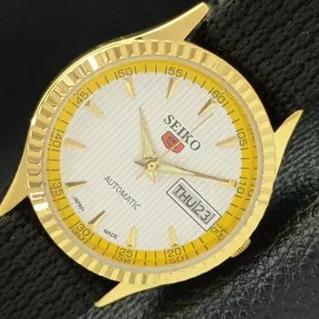 SEIKO 5 AUTOMATIC MENS REFURBISHED 6309A JAPAN WHITE DIAL WATCH a425783-2 R1028-a425783