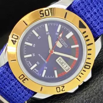 SEIKO 5 AUTOMATIC MENS REFURBISHED 6309A JAPAN BLUE DIAL WRIST WATCH a426527-2 RL-a426527
