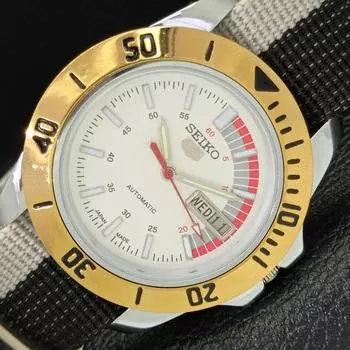 SEIKO 5 AUTOMATIC REFURBISHED 6309A JAPAN MENS WHITE DIAL WATCH a426524-2 RL-a426524