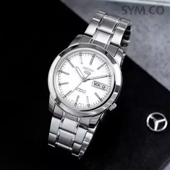 Seiko 5 Автоматические современные белые круглые мужские часы SNKE49K1