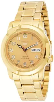 Seiko 5 автоматические золотые часы с циферблатом желтого золота SNKK38J1 мужские