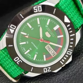 SEIKO 5 JAPAN MENS AUTOMATIC 6309A REFURBISHED GREEN DIAL WATCH a426513-2 RL-a426513