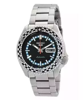 Seiko 5 Sports SKX Series Checker Flag Special Edition Black And White Dial Automatic SRPK67K1 100M Мужские часы чёрный