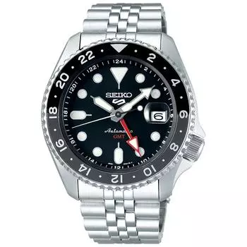 Seiko 5 Sports SSK001 Автоматические GMT 100m 24 Jewel Черный циферблат Мужские часы SSK001K1 / SBSC001 чёрный