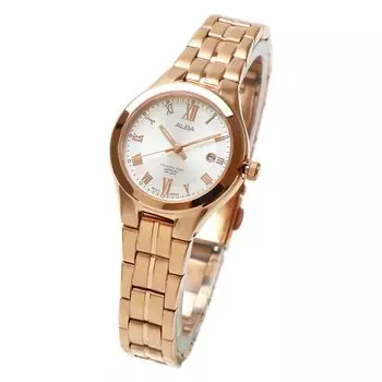 SEIKO ALBA Alba Quartz AH7E56X1 женские розовое золото розовое золото нержавеющая сталь деловые аналоговые часы с календарем и датой женские простые часы с браслетом [Товар]