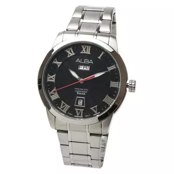 SEIKO ALBA Black Sunbeam AV3273X1 кварцевые часы из нержавеющей стали с аналоговым циферблатом дня недели, даты, дня недели, календаря, мужские часы для мужчин чёрный