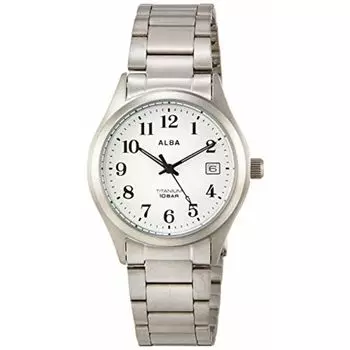 Seiko Alba Кварц Титан (10 Атм) Дата с обозначением AQGJ407 Мужские серебряные