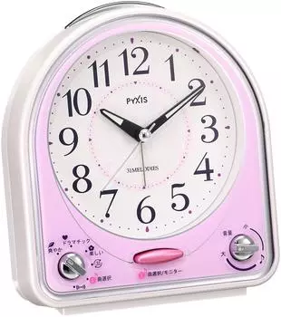 Seiko Часы-будильник Аналоговые 31 песня Мелодия Будильник PYXIS Розовый NR435P SEIKO