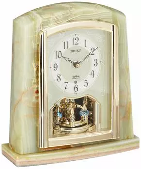 Seiko Часы Seiko Clock Настольные часы Радио Аналоговые вращающиеся Орнамент Оникс Рамка BY223M SEIKO