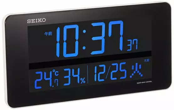 Seiko Часы Seiko Настенные часы Настольные часы Радиоволновые цифровые AC Цветной ЖК-дисплей Серия C3 Белый DL208W SEIKO
