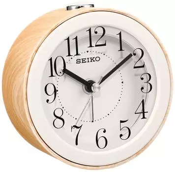 Seiko clock alarm clock analog light brown wood grain KR504B SEIKO