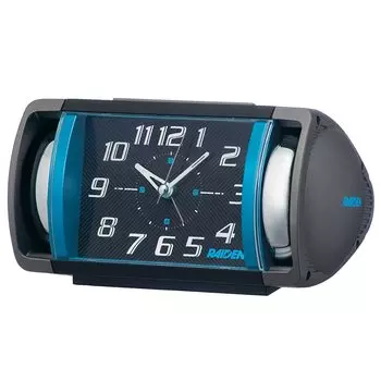Seiko Clock Alarm Clock Analog Loud Bell Sound PYXIS RAIDEN Blue Metallic NR447L Black/Partial 94178109mm