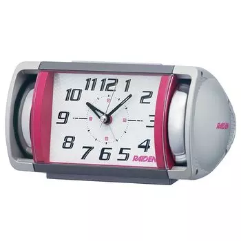 Seiko Clock Alarm Clock Analog Loud Bell Sound PYXIS RAIDEN Silver Pink Metallic NR447P Metallic/Some 94178109mm