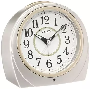 Seiko clock alarm clock automatic lighting analog visible even at night silver metallic KR888S SEIKO серебряный