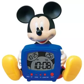 Seiko Clock Alarm Clock Настольные часы Цифровой говорящий будильник 229 x 232 x 130 мм Disney Mickey Mouse FD485A Синий синий