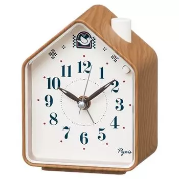 Seiko Clock Alarm Clock Настольные часы Аналоговые коричневые деревянные зерна 110 x 86 x 63 мм PYXIS NR453B