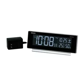 Seiko Clock Alarm Clock Radio Digital AC Color LCD Series C3 Silver Metallic DL207S SEIKO